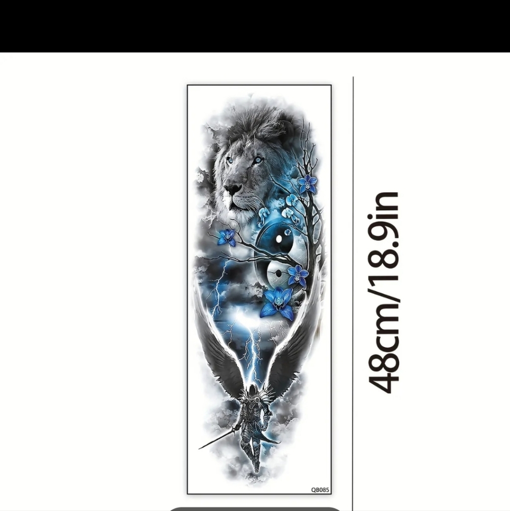 SALE BUNDLE TATTOOS FOR BOG2F Lion yin yang Guardian angel Temporary arm tattoo